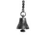 Antique Silver Cast Iron Bell Key Chain 4 - 1