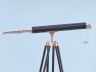 Chrome - Leather Harbor Master Telescope 60 with Black Wooden Legs - 2