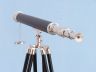 Chrome - Leather Harbor Master Telescope 60 with Black Wooden Legs - 4