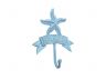 Rustic Light Blue Cast Iron Starfish Beach Hook 8 - 5