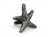 Antique Silver Cast Iron Starfish Napkin Ring 3 - set of 2 - 2