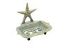 Antique Seaworn Bronze Cast Iron Starfish Soap Dish 6 - 1