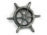 Antique Silver Cast Iron Ship Wheel Decorative Paperweight 4 - 2