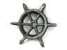 Antique Silver Cast Iron Ship Wheel Decorative Paperweight 4 - 1