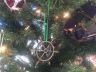 Antique Gold Cast Iron Ship Wheel Decorative Christmas Ornament 4  - 2