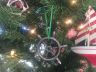 Antique Silver Cast Iron Ship Wheel Decorative Christmas Ornament 4  - 2