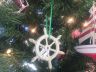 Whitewashed Cast Iron Ship Wheel Decorative Christmas Ornament 4  - 2