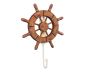 Rustic Wood Finish Decorative Ship Wheel with Hook 8 - 5