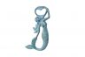 Rustic Light Blue Cast Iron Arching Mermaid Bottle Opener 6 - 1