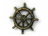 Antique Gold Cast Iron Ship Wheel Bottle Opener 3.75 - 2