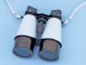 Captains Oil-Rubbed Bronze-White Leather Binoculars with Leather Case 6 - 6