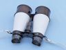 Captains Oil-Rubbed Bronze-White Leather Binoculars with Leather Case 6 - 5