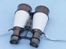 Captains Oil-Rubbed Bronze-White Leather Binoculars with Leather Case 6 - 3