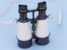 Captains Oil-Rubbed Bronze-White Leather Binoculars with Leather Case 6 - 2