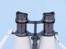 Captains Oil-Rubbed Bronze-White Leather Binoculars with Leather Case 6 - 1