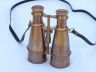 Captains Antique Brass Binoculars with Leather Case 6 - 5