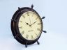 Antique Copper Ship Wheel Clock 15 - 1