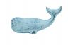 Rustic Dark Blue Whitewashed Cast Iron Whale Paperweight 5 - 1