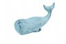 Rustic Dark Blue Whitewashed Cast Iron Whale Paperweight 5 - 2