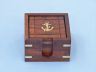 Wooden Anchor Coasters With Rosewood Holder 4 - Set of 6 - 3