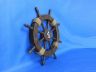 Rustic Wood Finish Decorative Ship Wheel with Seagull and Lifering 18 - 6