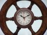 Deluxe Class Wood and Antique Copper Ship Steering Wheel Clock 18 - 3
