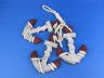 Wooden Rustic Decorative Triple Anchor Set 7 - Red - 1