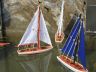 Wooden It Floats 12 - Blue Floating Sailboat Model with Blue Sails - 5