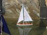 Wooden It Floats 12 - Blue Floating Sailboat Model with Blue Sails - 2