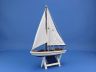 Wooden Decorative Sailboat Model 12 - Blue Sailboat Model  - 2