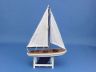 Wooden Decorative Sailboat Model 12 - Blue Sailboat Model  - 3