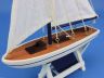Wooden Decorative Sailboat Model 12 - Blue Sailboat Model  - 4