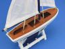 Wooden Decorative Sailboat Model 12 - Blue Sailboat Model  - 6