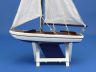 Wooden Decorative Sailboat Model 12 - Blue Sailboat Model  - 1