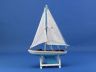 Wooden Decorative Sailboat 12 - Light Blue Sailboat Model - 2