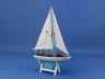 Wooden Decorative Sailboat 12 - Light Blue Sailboat Model - 4
