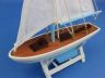 Wooden Decorative Sailboat 12 - Light Blue Sailboat Model - 6