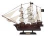Wooden Ben Franklins Black Prince White Sails Pirate Ship Model 20 - 2