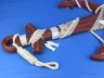 Wooden Rustic Decorative Red Anchor w- Hook Rope and Shells 24 - 1