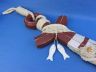 Wooden Rustic Decorative Red Anchor w- Hook Rope and Shells 24 - 3