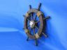 Rustic Wood Finish Decorative Ship Wheel with Palm Tree 18 - 5