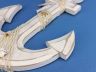 Wooden Rustic Whitewashed Anchor w- Hook Rope and Shells 13 - 3