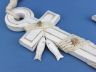 Wooden Rustic Whitewashed Anchor w- Hook Rope and Shells 13 - 5