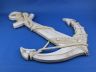 Wooden Rustic Whitewashed Decorative Anchor w- Hook Rope and Shells 24 - 3
