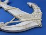 Wooden Rustic Whitewashed Decorative Anchor w- Hook Rope and Shells 24 - 5