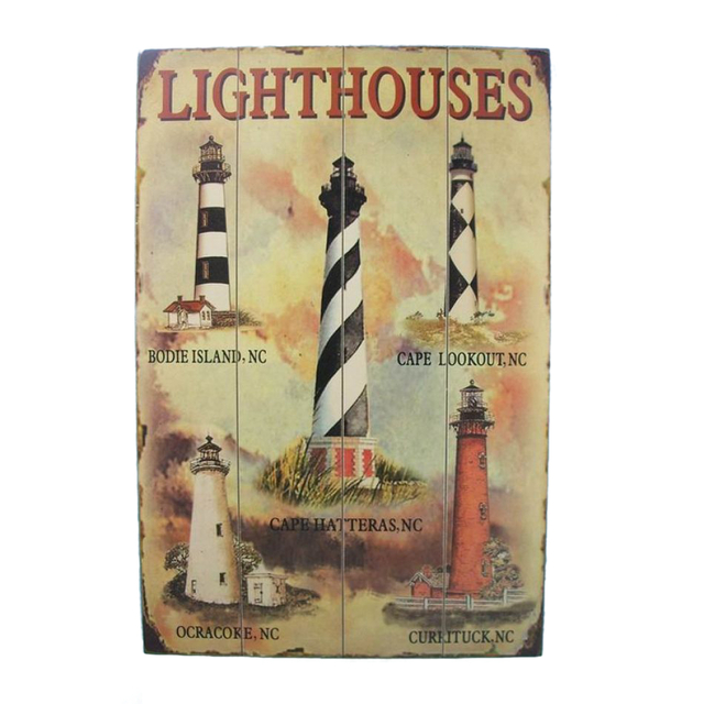 Wooden Lighthouse Wall Plaque 24