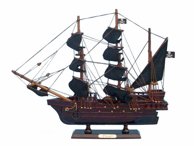 Wooden Edward Englands Pearl Model Pirate Ship 14