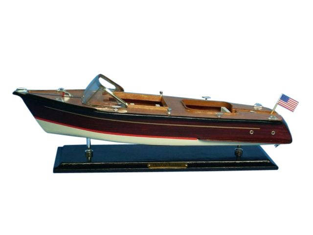 Wooden Chris Craft Runabout Model Speedboat 20