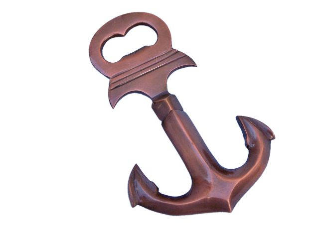 Antique Copper Anchor Cork Screw Bottle Opener 6