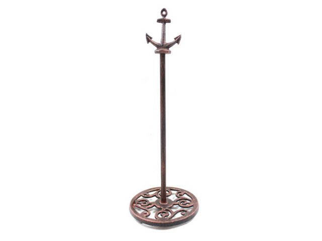 Rustic Copper Cast Iron Anchor Extra Toilet Paper Stand 16